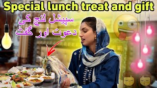 Special Lunch Treat \u0026 Gift 🎁 | سپیشل لنچ کی دعوت اور گفٹ | Kv Family |