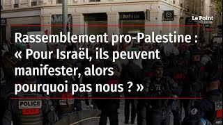 Rassemblement pro-Palestine : « Pour Israël, ils peuvent manifester, alors pourquoi pas nous ? »