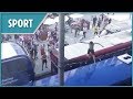 Watch: England fan causes havoc with buses
