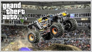 GTA 5 MOD - EPIC NEW MONSTER TRUCK DESTRUCTION! (Monster Jam Max-D)