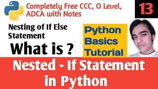 Nested if Statement in Python | Nested if Statement in Python Tutorial | Hello DHIRENDRA