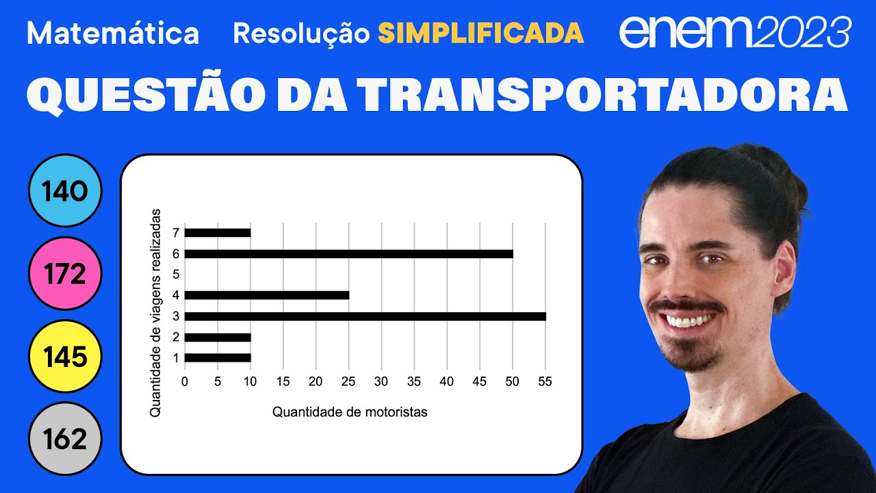 🔵 Questão da empresa de transporte: ENEM 2023 Matemática (Simplificada) - Estatística Geral