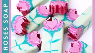 FRESH CUT ROSES Soap | BIG FO Acceleration! | Soap with heart embed