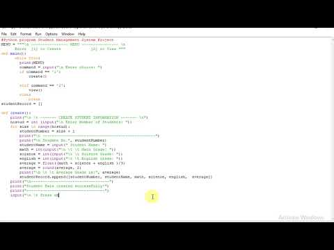 Python program Student Management System