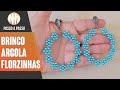 Brinco Argola com florzinha de pérolas