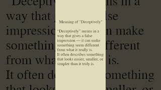 Meaning of "Deceptively"