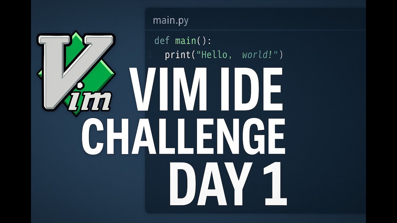 Vim IDE Challenge - Day 1 - YouTube