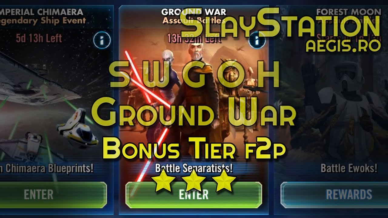 SWGOH Ground War, Bonus Tier (f2p Jedi team) - YouTube