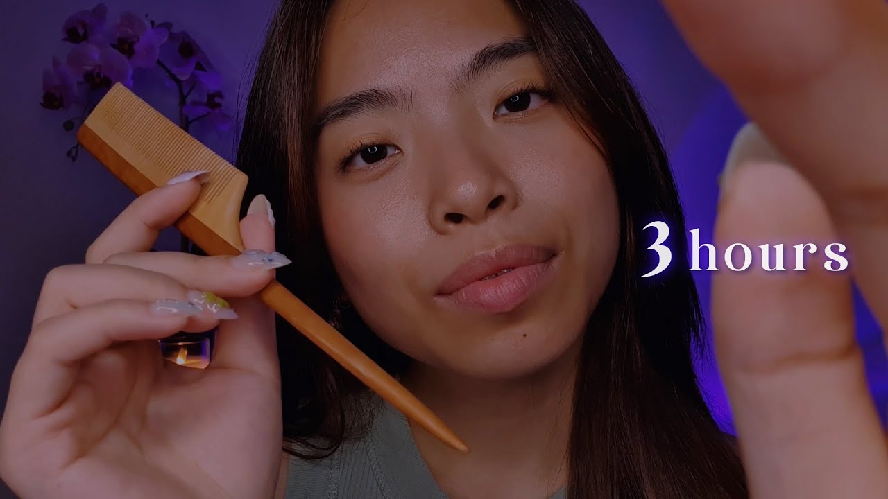 ASMR 3 Hours Hair & Scalp Attention 💆🏻‍♀️ Clipping, Parting, Scratching, Brushing (Layered Sounds)