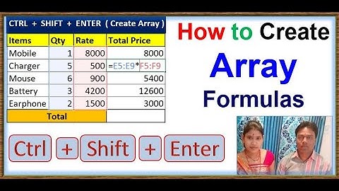 How to Create Array Formulas in Excel | excel array formula | excel