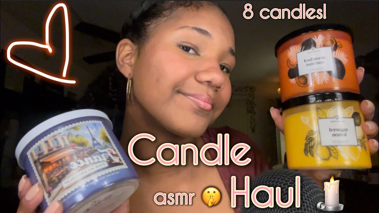 asmr candle haul 🍋🥥🍫🥐 - close whispers