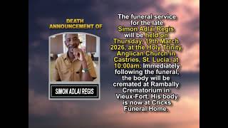 Simon Adlai Regis ~ Long Obituary
