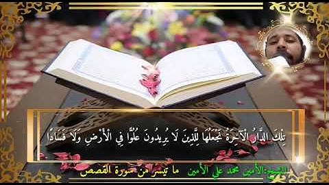 تلك الدار الآخرة نجعلها للذين لايريدون علوا فب الأرض ولافسادا). القارئ ابوعبدالله الامين محمد علي ال