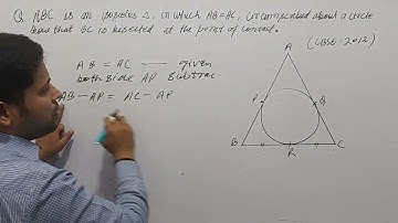 ABC is an isosceles triangle, in which AB=AC circumscribed about a circle, Show that BC is bisected