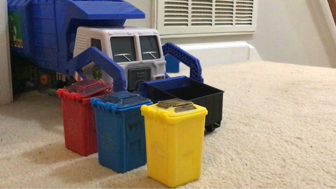Playing with toy garbage trucks part 2!!!