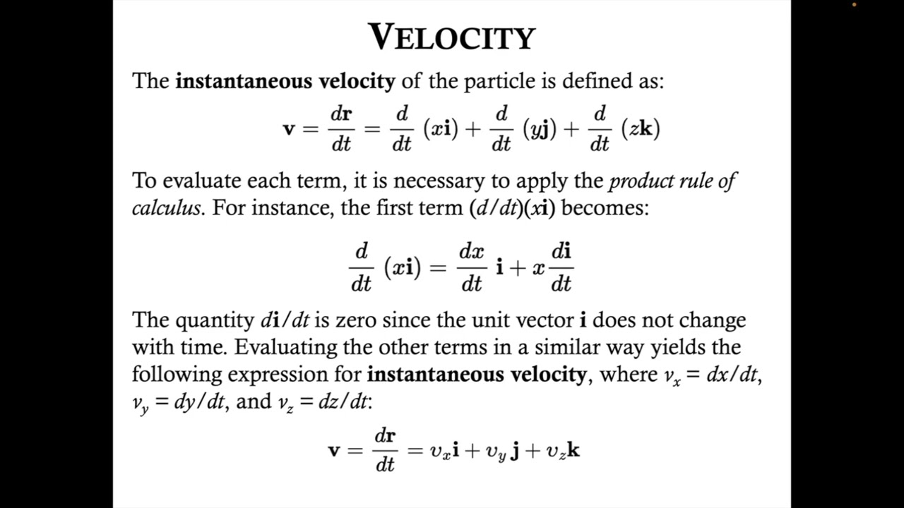Kinematics & Dot Notation