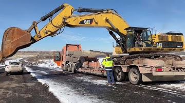 Loading And Transporting On Site The Caterpillar 385C Excavator - Sotiriadis/Labrianidis Mining