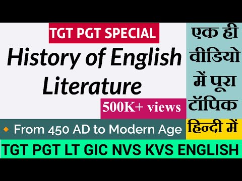 History of English Literature from 450 AD to Modern Age || Complete History in Hindi ||