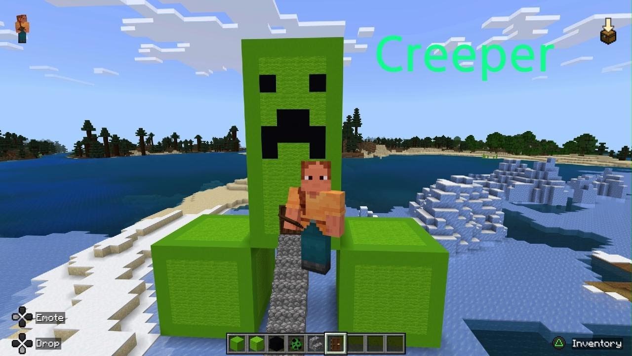 Made a GIANT CREEPER😮in tega village in Minecraft world - YouTube