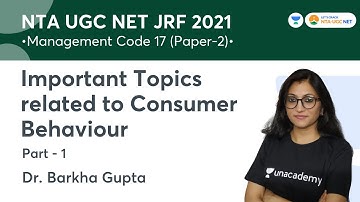 Consumer Behavior | Important Topics | NTA UGC NET JRF 2021 | Management Code 17 | Dr. Barkha Gupta