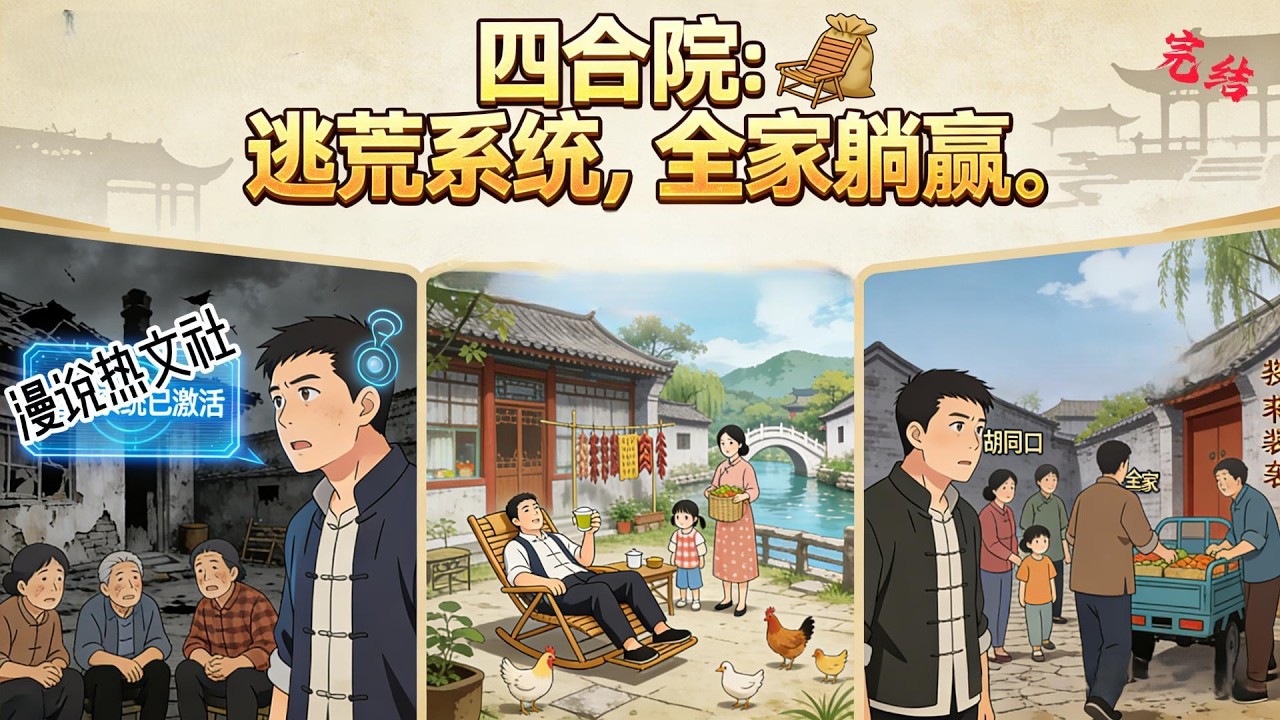 完结《四合院：逃荒签到系统，全家躺赢》张富贵竟然穿越到了1950年，全家逃荒四九城，还意外住进了南锣鼓巷95号，从此开启了开挂的一生。 #穿越#四合院#打脸