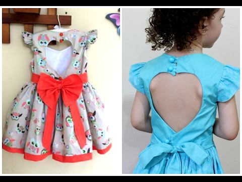 vestido infantil com detalhe nas costas