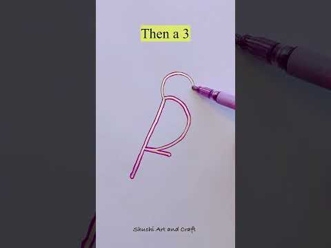 Drawing a bird with numbers #youtubeshorts #shorts #viralvideo