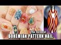 BOHEMIAN PATTERN NAILS - 秋ボヘミアン柄ネイルの描き方 エスニックアート l maineenail