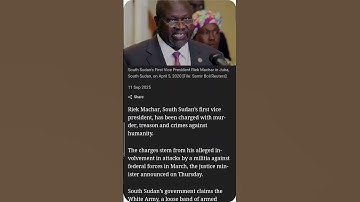 South Sudan on the Brink!  - Riek Machar Charged with Murder & Treason!!!!