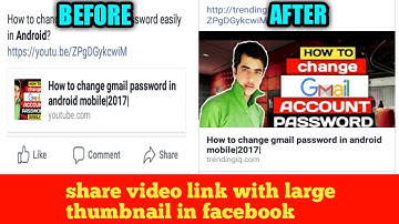 How to share youtube videos on facebook with large image thumbnail |2017|
