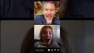 MAYA HAWKE interviews ETHAN HAWKE after the release of “The Last  Movie Stars”. IG Live 7/22/22