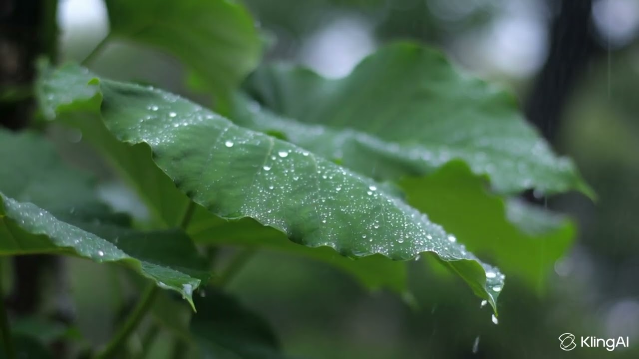 【8時間】雨音と優しい音楽BGM | 濡れた葉が揺れる映像で深い睡眠・リラックス・集中 | 自然音ASMR