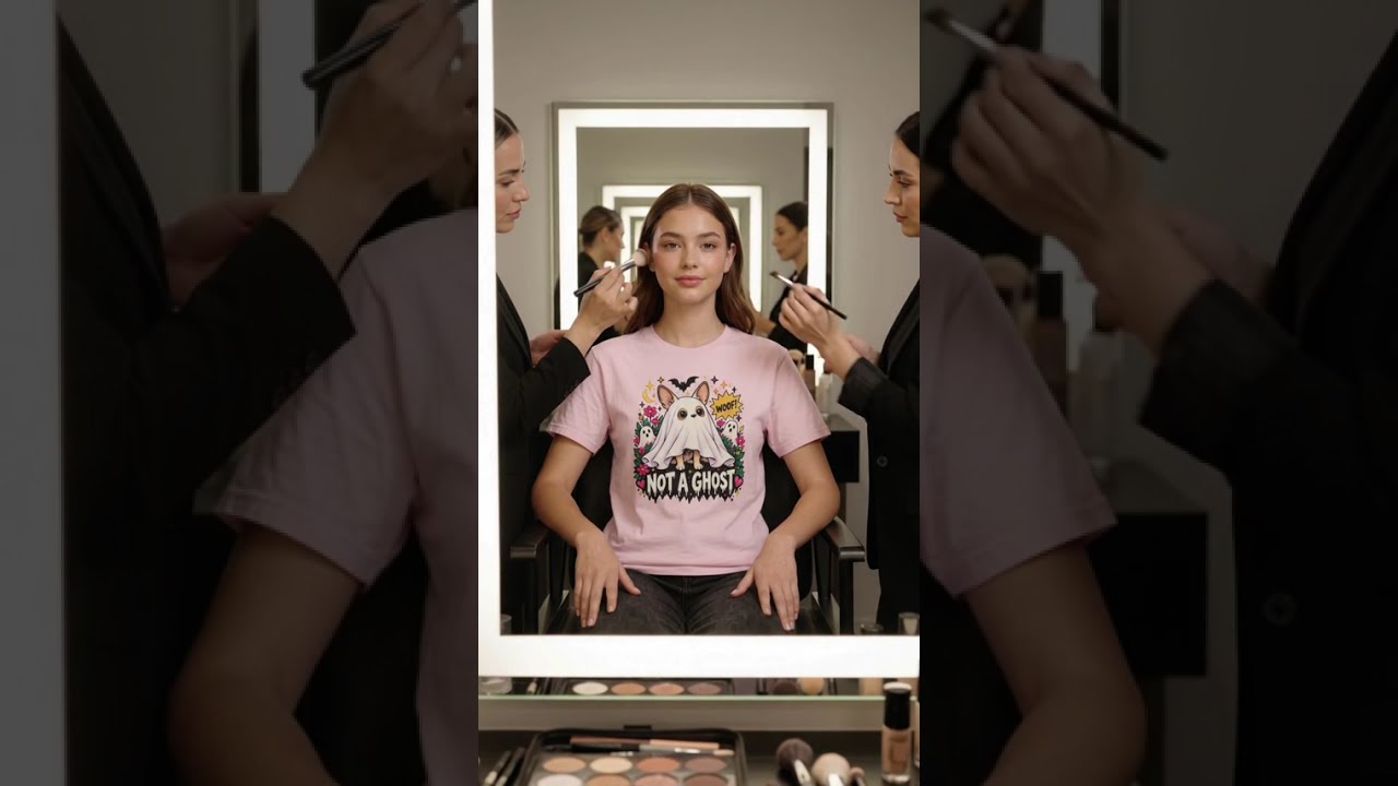 Full Glam, but the Chihuahua Halloween Tee Steals the Show 💄👻 #oddprintclub