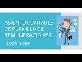 Asiento contable de planilla de remuneraciones| Nuevo PCGE 2019 - 2020