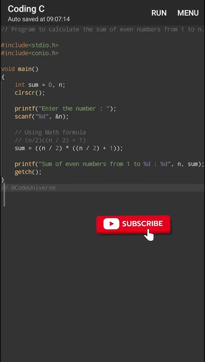 C Program for Sum of n even numbers | Coding C #shorts - YouTube