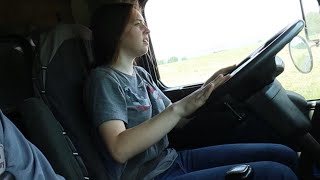 Sarah Driving truck for the first time
