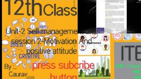 Unit-2 Self management skills,#Session1-Motivation And positive attitude (Fully explained)