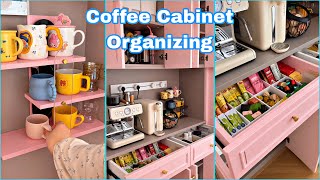 COFFEE CABINET ORGANIZATION ☕📦 | Unboxing & Restocking | Satisfying Coffee Station Makeover