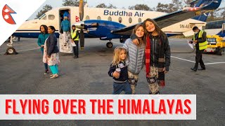 FLYING OVER THE HIMALAYAS in Kathmandu, Nepal