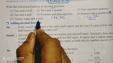 Problem Set 40 | class 5 | Decimal Fractions| Maths subject | #5th #maths Decimal Form