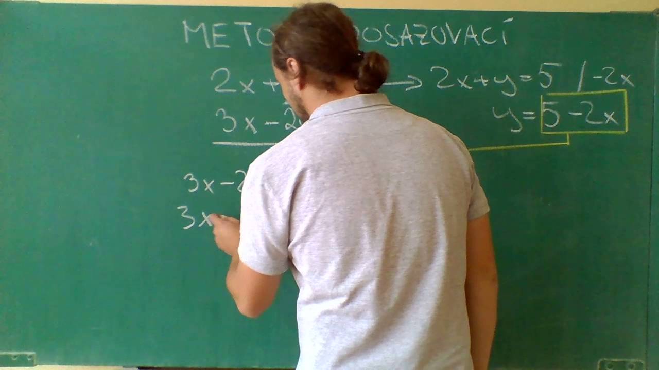 Řešení dvou rovnic o dvou neznámých - METODA DOSAZOVACÍ