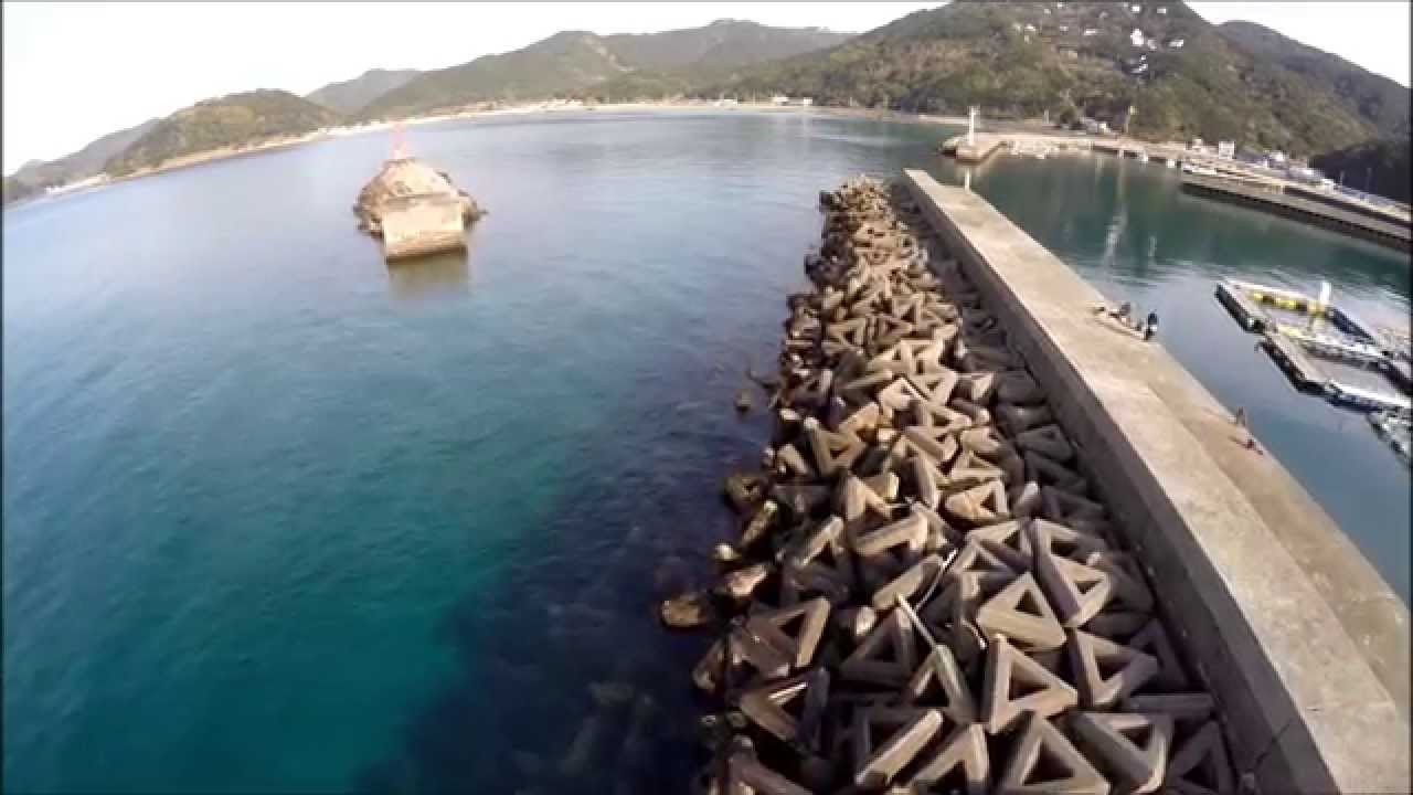 空撮アオリイカ釣り場 和歌山 日高町 阿尾漁港 Youtube