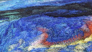 Painting in motion of Van Gogh's "Road with Cypress and Star"
