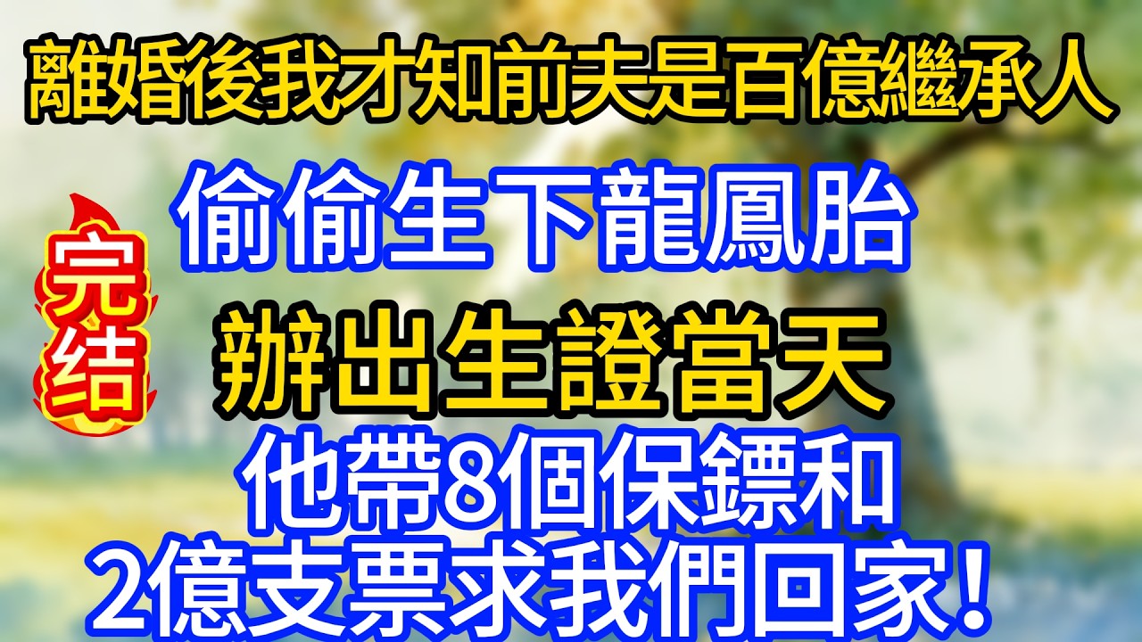 離婚後我才知前夫是百億繼承人，偷偷生下龍鳳胎，辦出生證當天，他帶8個保鏢和2億支票求我們回家！