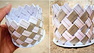 Rough Paper Basket || How to make a basket using Rough pages