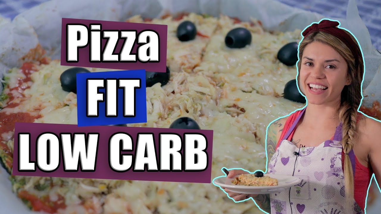 Pizza FIT low carb (massa de brócolis) - Receita fitness.