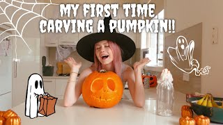 SPOOKY SPECIAL: carving a pumpkin for the first time ever!! 🎃