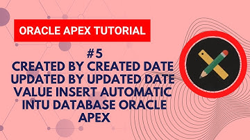 #5 Created BY Updated By Updated Date Value Insert Into database Oracle Apex || Oracle Apex Tutorial