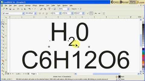 Using super sub script in CorelDraw
