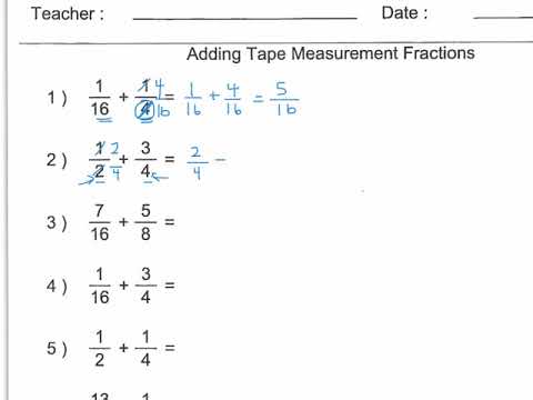 Adding Tape Measure Fractions 